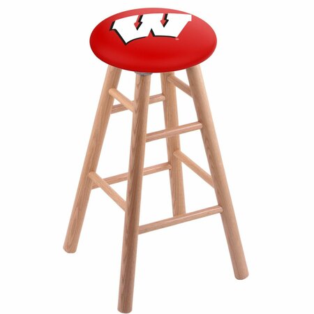 HOLLAND BAR STOOL CO Oak Counter Stool, Natural Finish, Wisconsin "W" Seat RC24OSNat
